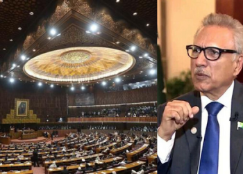 قومی اسمبلی کا اجلاس نگراں حکومت کا صدر علوی کے تحفظات سے خطاب