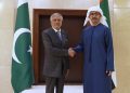 شیخ عبداللہ بن زاید اور اسحاق ڈار کی دوطرفہ تعلقات پر گفتگ