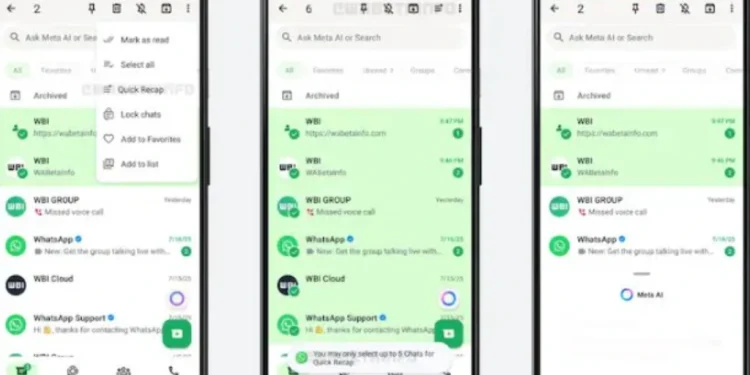 واٹس ایپ کا نیا فیچر کوئیک چیٹ ریکیپ