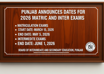 پنجاب میں 2026 میٹرک اور انٹر امتحانات کی تاریخوں کا اعلان