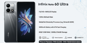 Infinix Note 60 Ultra اسپیکس، فیچرز اور قیمت پاکستان میں