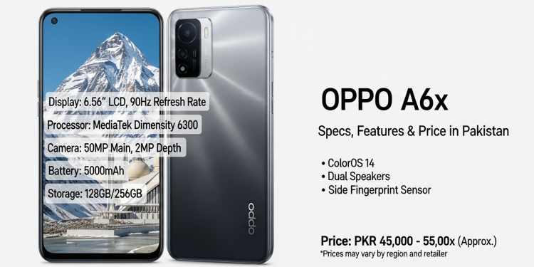 Oppo A6x کے اسپیکس، فیچرز اور پاکستان میں قیمت