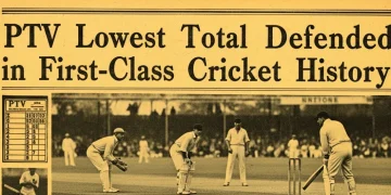 پی ٹی وی کم ترین اسکور دفاع، فرسٹ کلاس کرکٹ میں تاریخی کامیابی