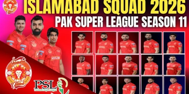 اسلام آباد یونائیٹڈ پی ایس ایل 11 سکواڈ 2026 مکمل فہرست اور قیمتیں