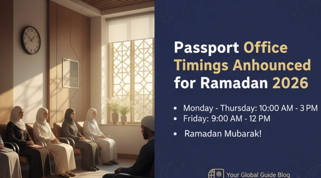 رمضان 2026 کے لیے پاسپورٹ آفس کے اوقات کا اعلان