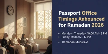 رمضان 2026 کے لیے پاسپورٹ آفس کے اوقات کا اعلان