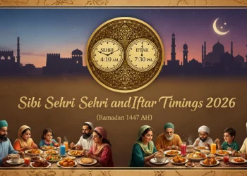 سبی سحر و افطار اوقات 2026 (رمضان 1447ھ)