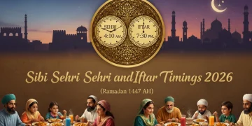سبی سحر و افطار اوقات 2026 (رمضان 1447ھ)