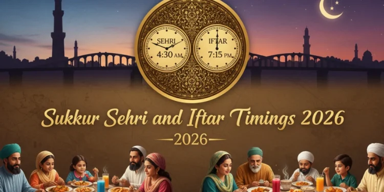 سکھر سحر و افطار اوقات 2026 (رمضان 1447ھ)