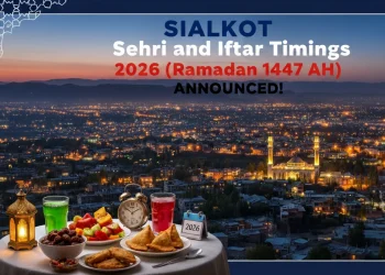 سیالکوٹ سحر و افطار اوقات 2026 (رمضان 1447ھ)