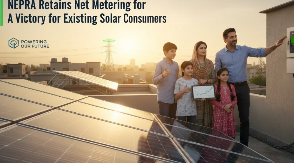 نیپرا کا موجودہ سولر صارفین کے لیے نیٹ میٹرنگ برقرار رکھنے کا فیصلہ