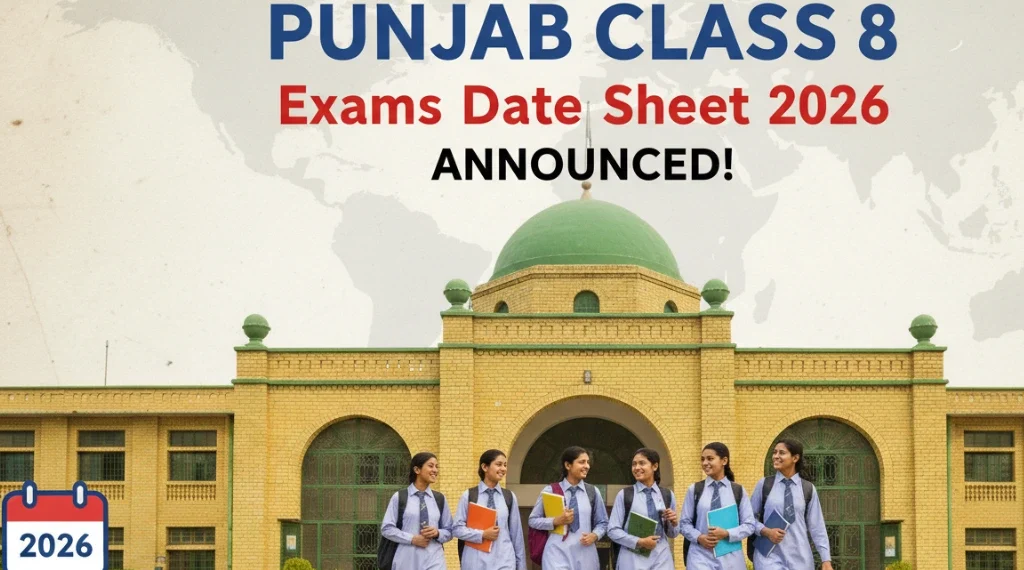 پنجاب کلاس 8 امتحانات کی ڈیٹ شیٹ 2026 کا اعلان