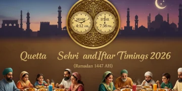 کوئٹہ سحر و افطار اوقات 2026 (رمضان 1447ھ)