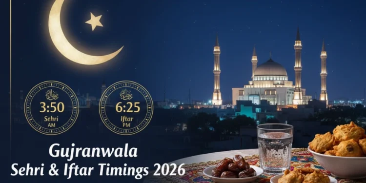 گوجرانوالہ سحر و افطار اوقات 2026 (رمضان 1447ھ)