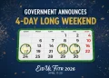 حکومت کا عید الفطر 2026 کے لیے 4 روزہ تعطیلات کا اعلان