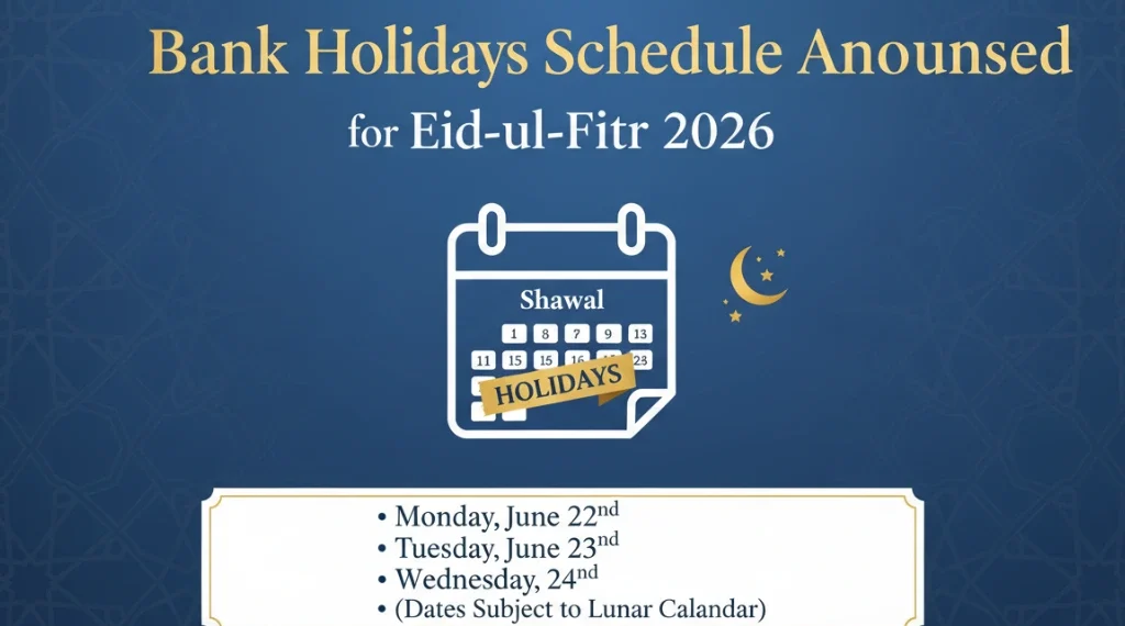 عید الفطر 2026 کے لیے بینک تعطیلات کا شیڈول جاری