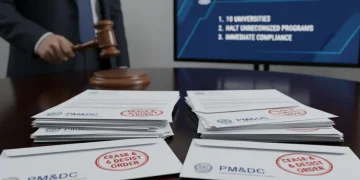 پی ایم اینڈ ڈی سی کا 10 یونیورسٹیوں کو غیر منظور شدہ میڈیکل پروگرامز فوری بند کرنے کا حکم