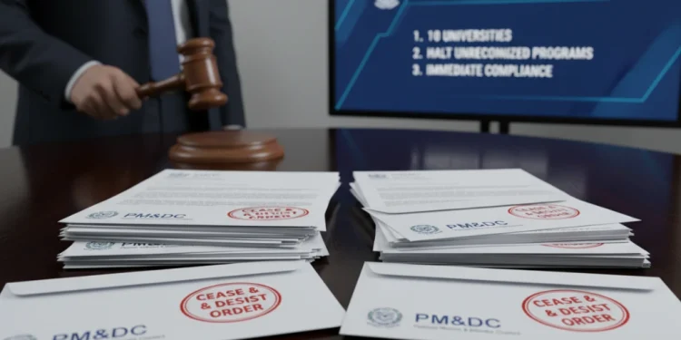 پی ایم اینڈ ڈی سی کا 10 یونیورسٹیوں کو غیر منظور شدہ میڈیکل پروگرامز فوری بند کرنے کا حکم
