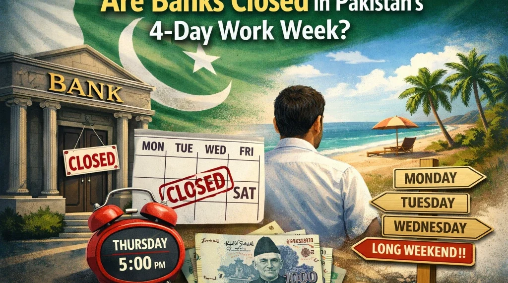 کیا پاکستان کے 4 روزہ ورک ویک میں بینک بند ہوں گے؟ پلان کی تفصیلات