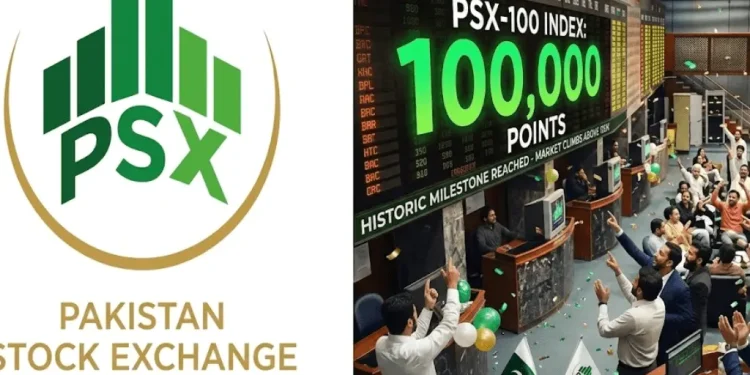 پاکستان اسٹاک ایکسچینج 100000 پوائنٹس