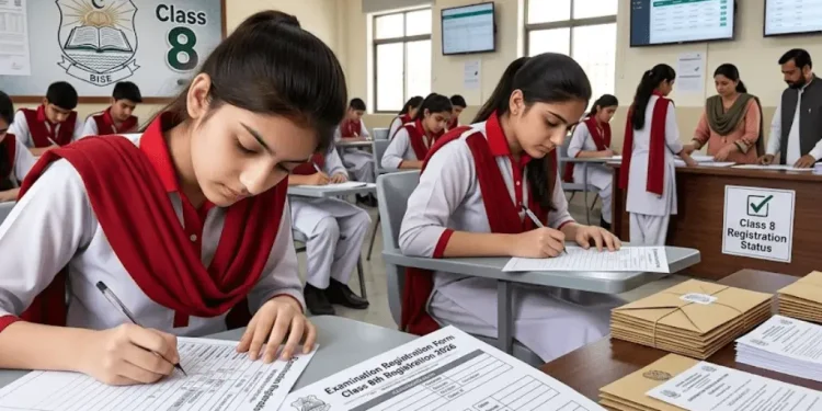 آٹھویں کلاس بورڈ امتحان رجسٹریشن