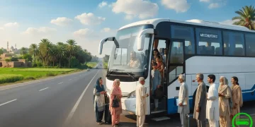 لاڑکانہ سے قمبر پیپلز بس سروس
